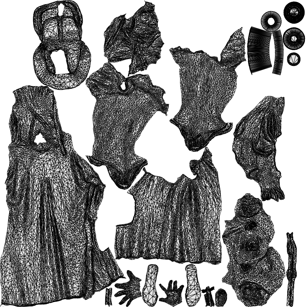 3D human model girl casual kids, photogrammetry scanned person for archviz, wireframe top-down view