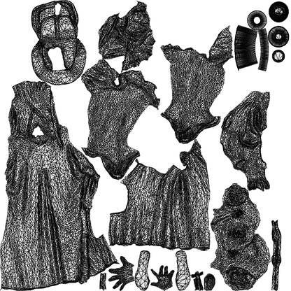 3D human model girl casual kids, photogrammetry scanned person for archviz, wireframe top-down view