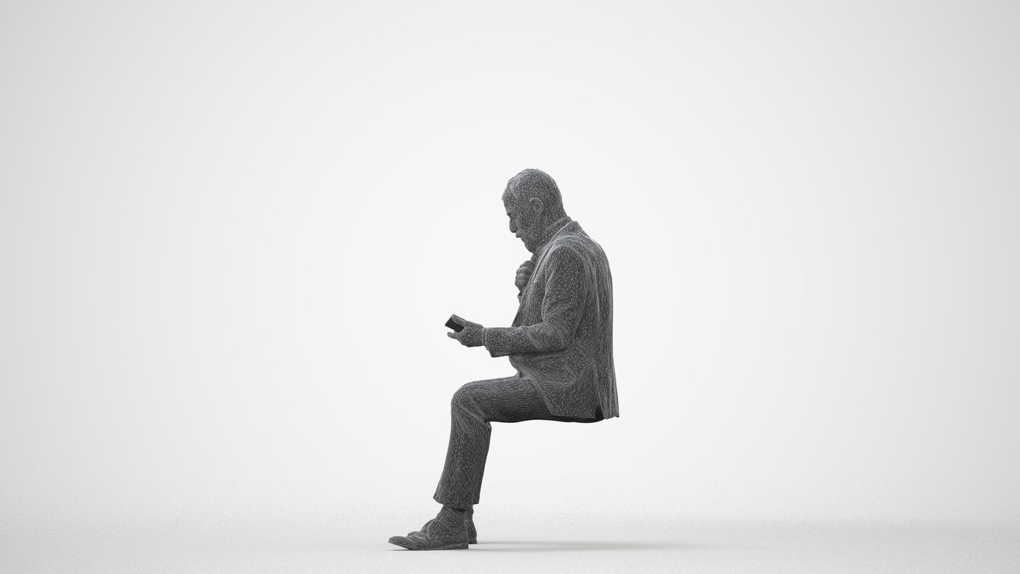 realistic 3D human man business, archviz people FBX OBJ for Blender, square thumbnail