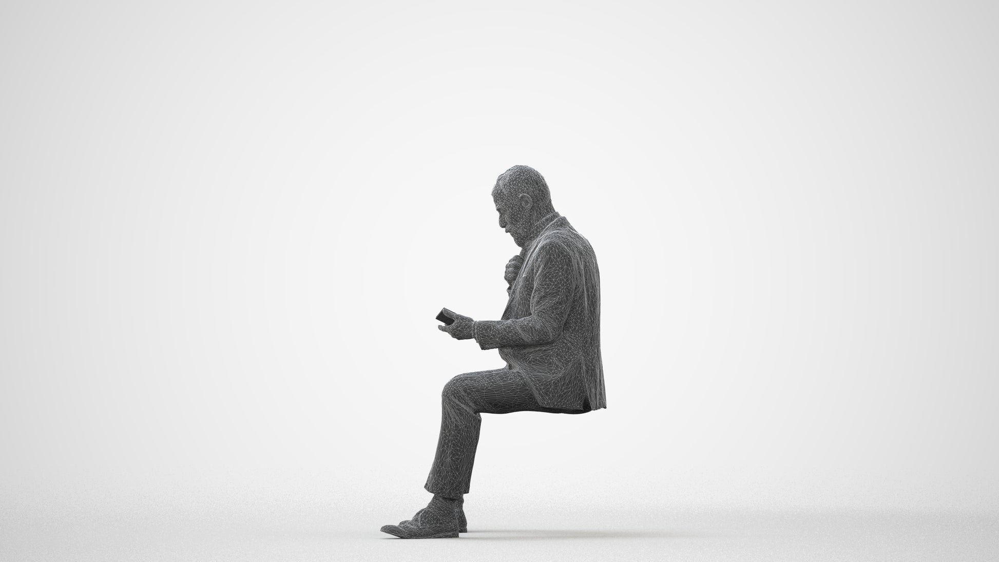 realistic 3D human man business, archviz people FBX OBJ for Blender, square thumbnail