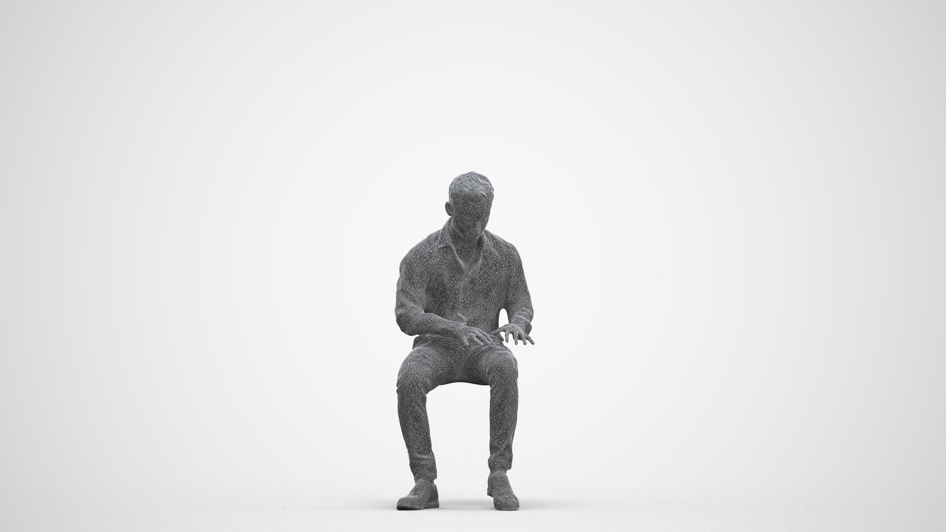 3D scanned man business, photorealistic archviz people for Enscape and SketchUp, three-quarter front view render