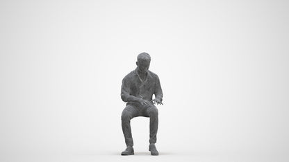 3D scanned man business, photorealistic archviz people for Enscape and SketchUp, three-quarter front view render