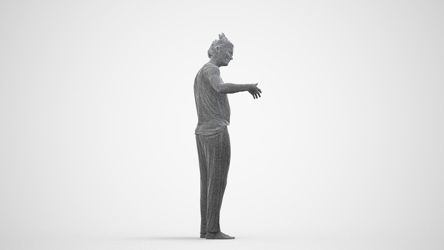 photogrammetry 3D woman bathroom, realistic human model archviz FBX, wireframe side view