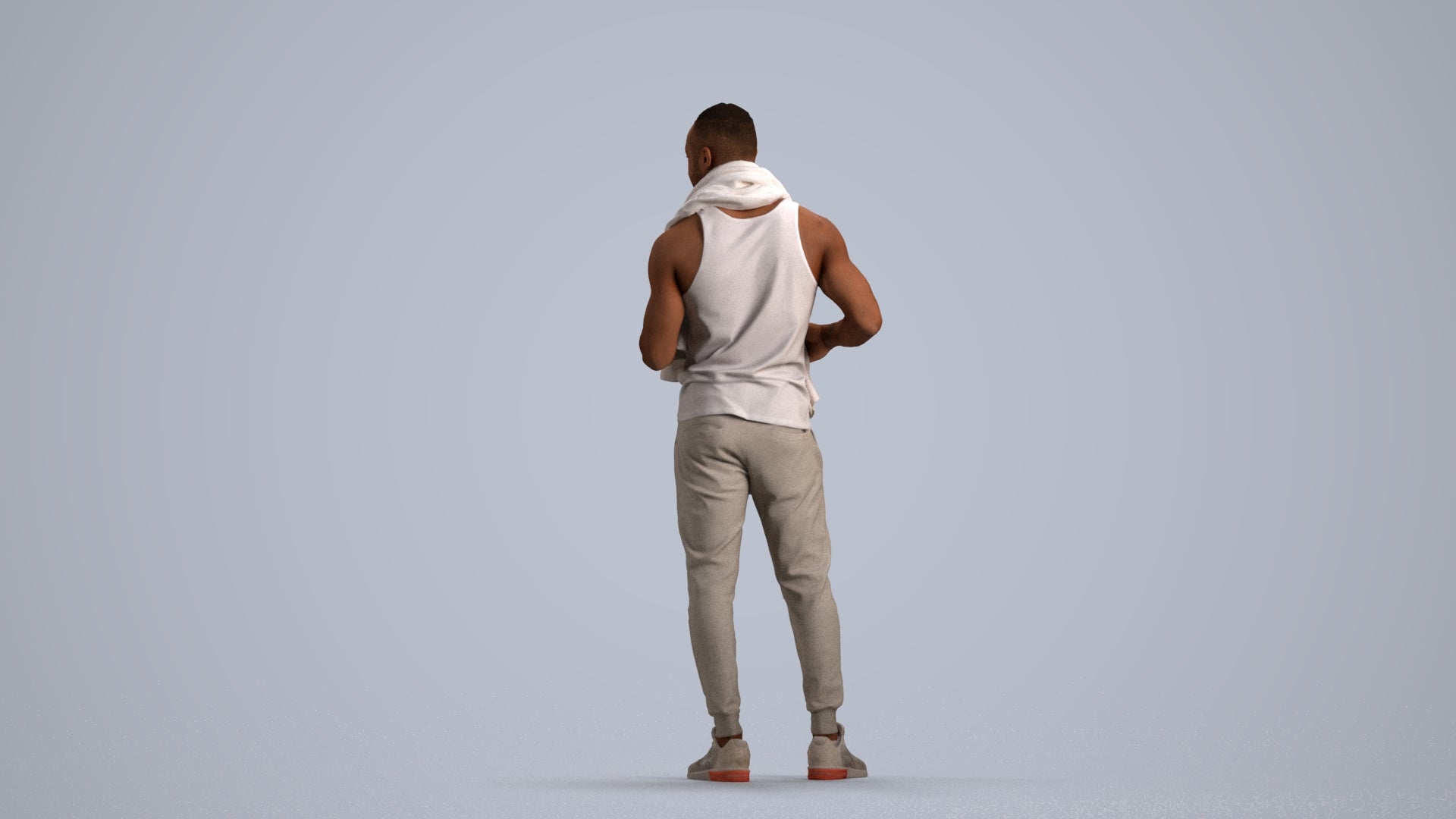 realistic 3D people man casual sport, render-ready for V-Ray and Corona, FBX OBJ, front view render