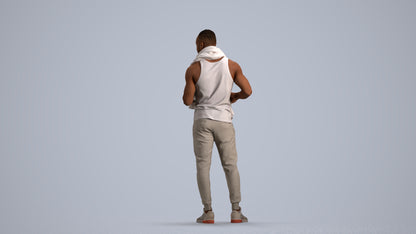 realistic 3D people man casual sport, render-ready for V-Ray and Corona, FBX OBJ, front view render