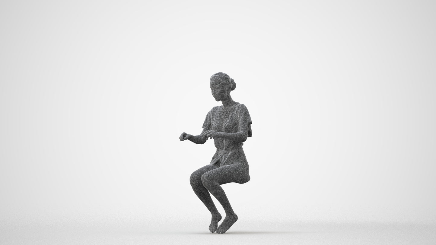 photogrammetry 3D woman bathroom, realistic human model archviz FBX, square thumbnail