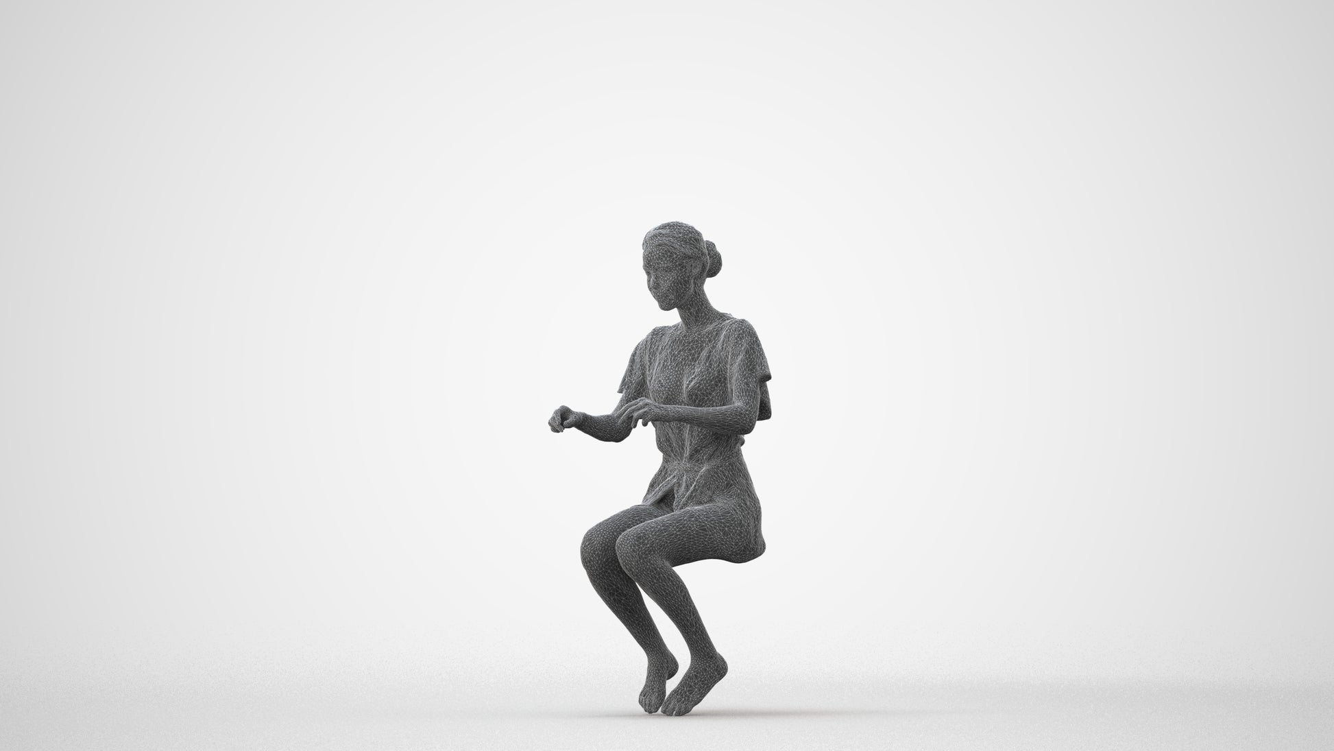 photogrammetry 3D woman bathroom, realistic human model archviz FBX, square thumbnail