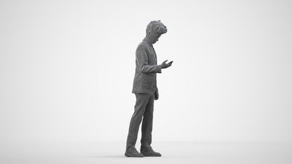 3D human model boy kids, photogrammetry scanned person for archviz, wireframe side view