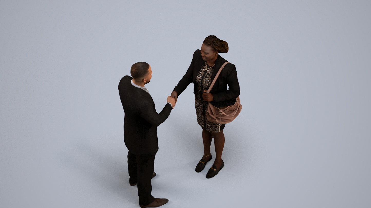 realistic 3D people man business, render-ready for V-Ray and Corona, FBX OBJ, back view render