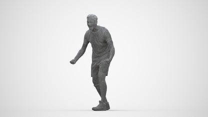 3D human model man sport, photogrammetry scanned person for archviz, wireframe back view