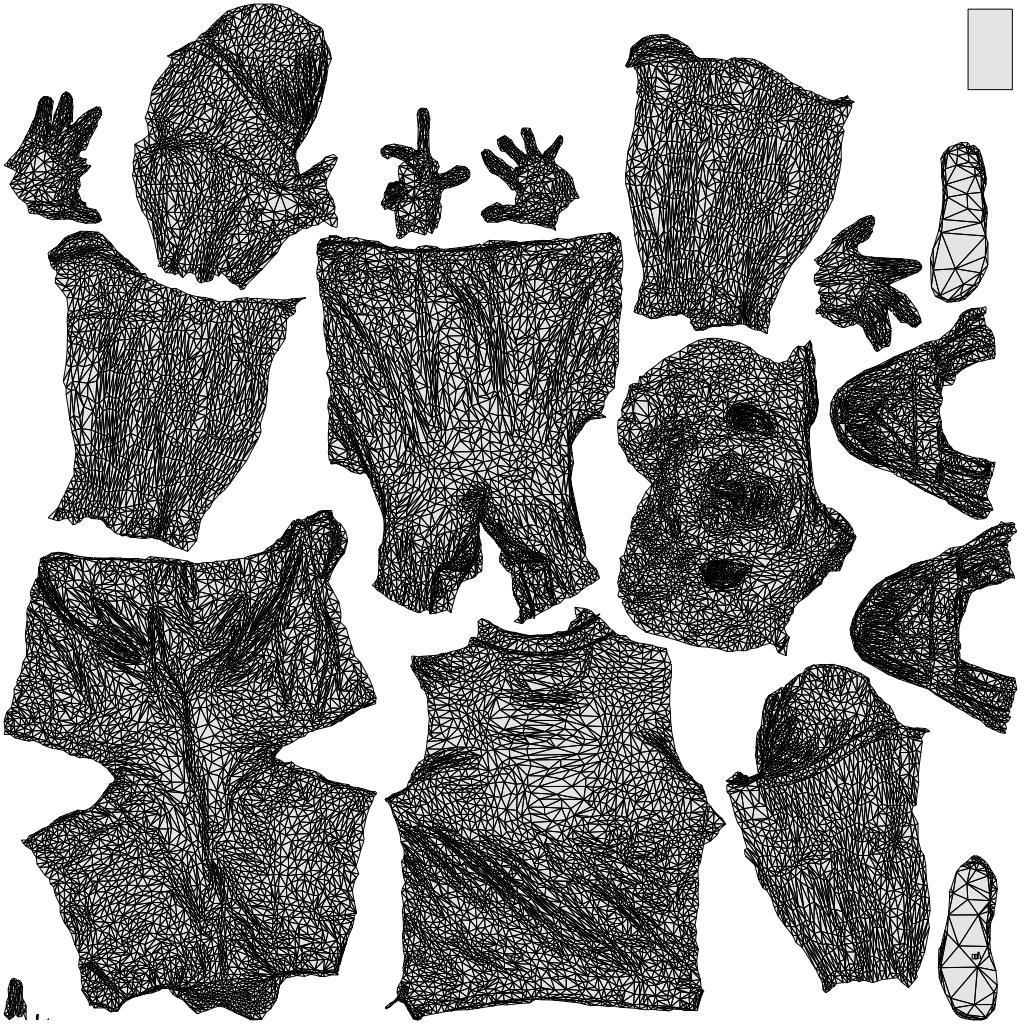 3D human model man casual standing, photogrammetry scanned person for archviz, wireframe top-down view
