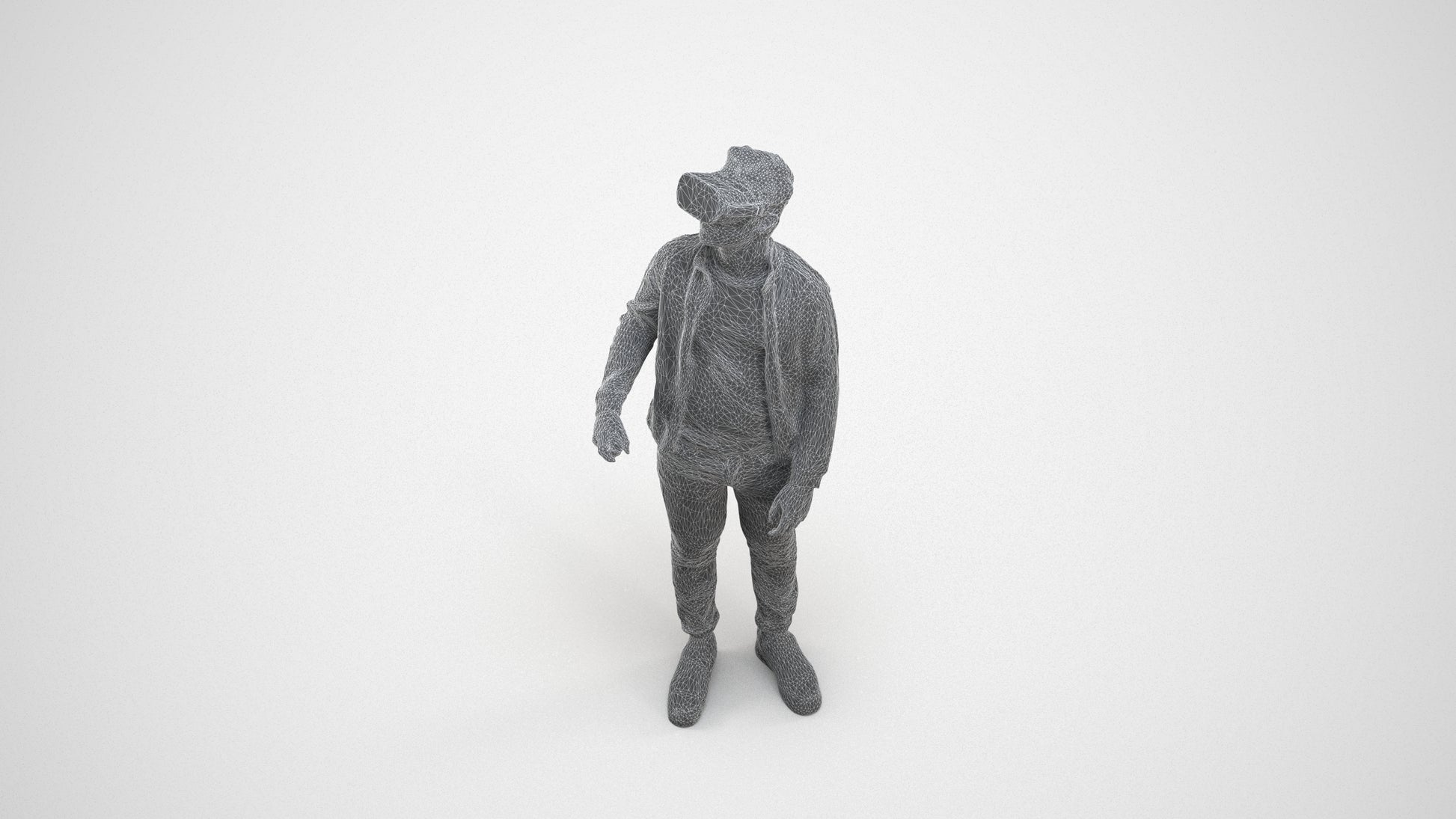 realistic 3D boy casual kids, scanned archviz people for Blender and 3ds Max, wireframe three-quarter view