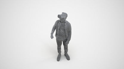 realistic 3D boy casual kids, scanned archviz people for Blender and 3ds Max, wireframe three-quarter view