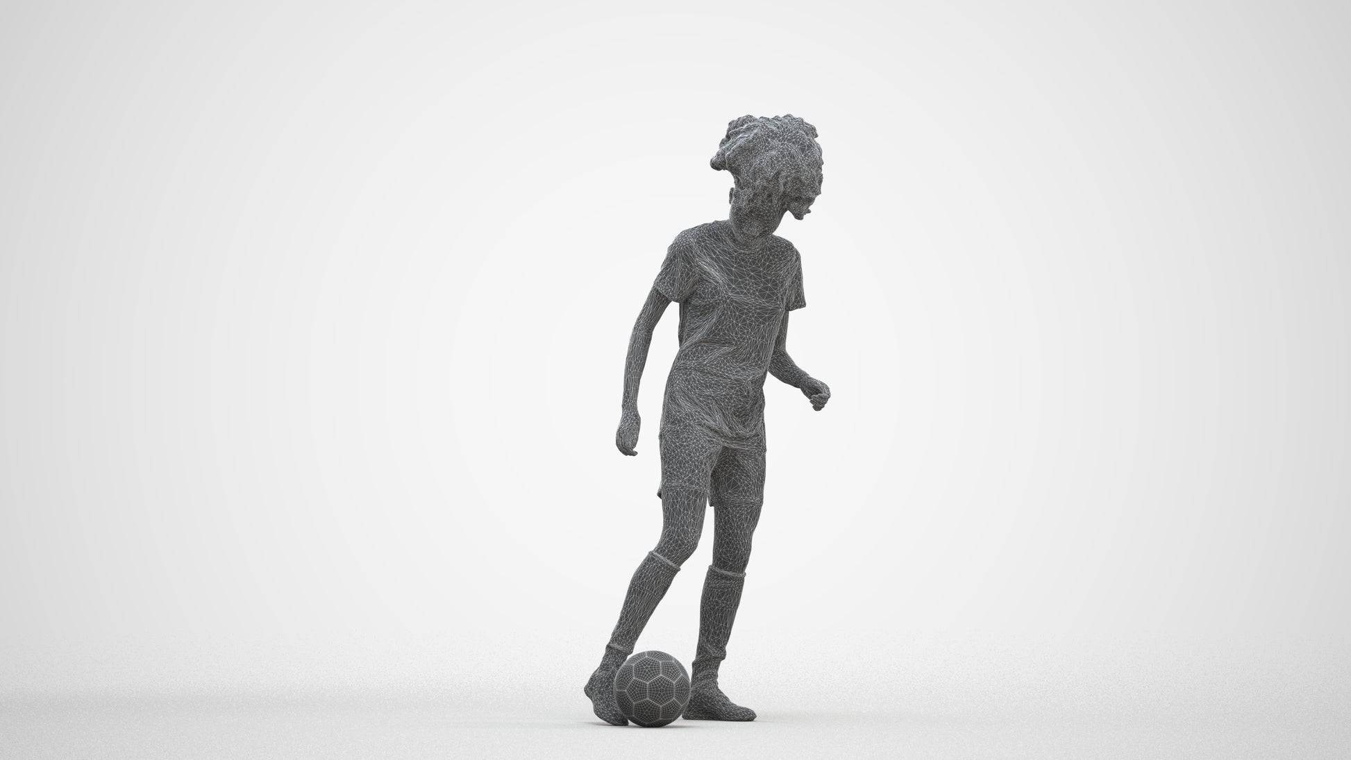 realistic 3D woman sport, scanned archviz people for Blender and 3ds Max, three-quarter front view render