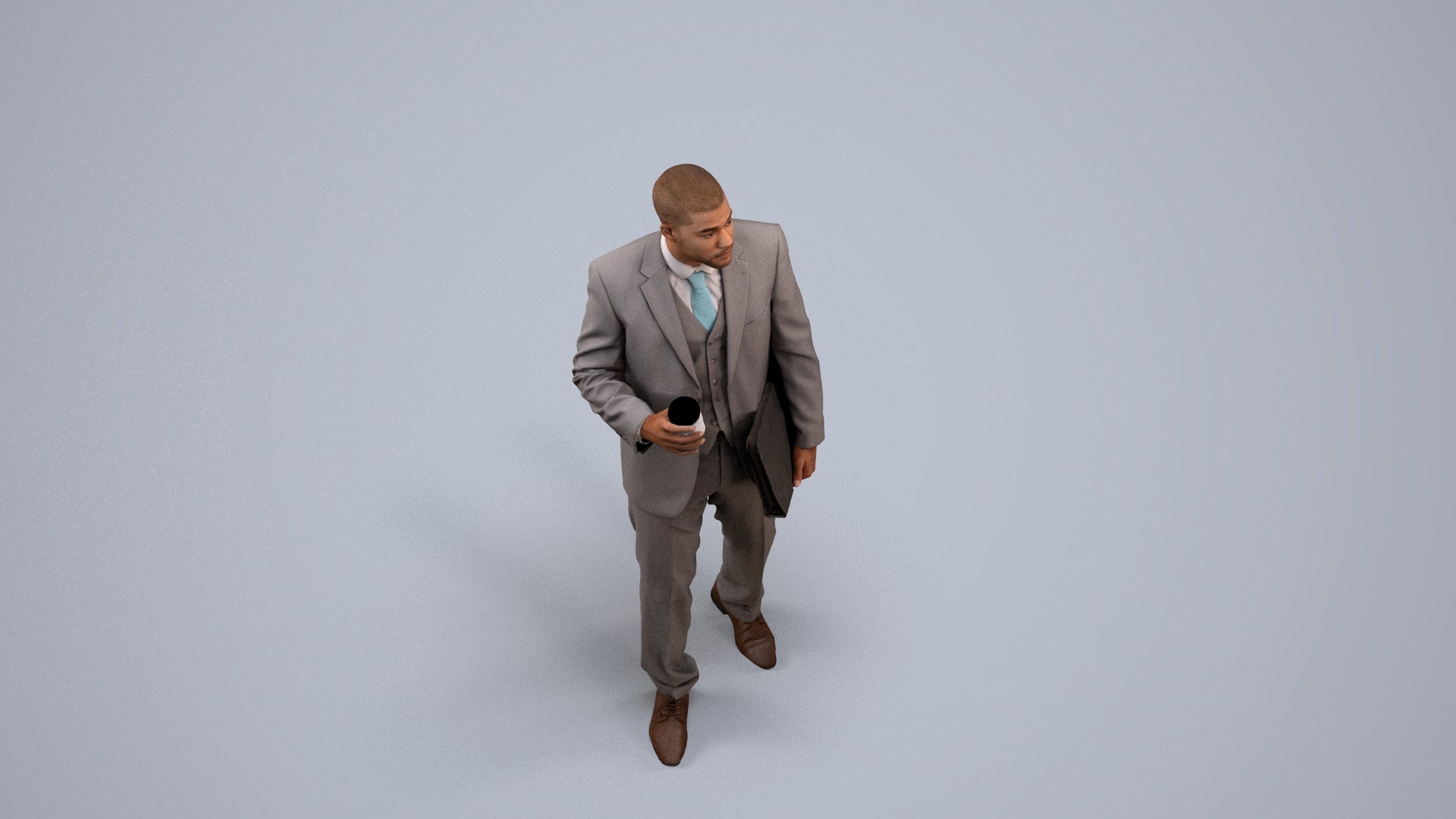 photogrammetry 3D man business, realistic human model archviz FBX, back view render