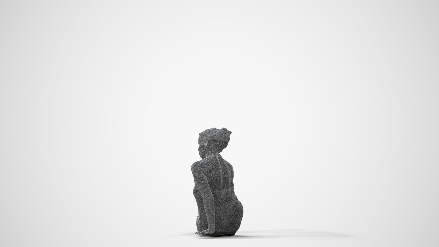 realistic 3D human woman pool, archviz people FBX OBJ for Blender, square thumbnail