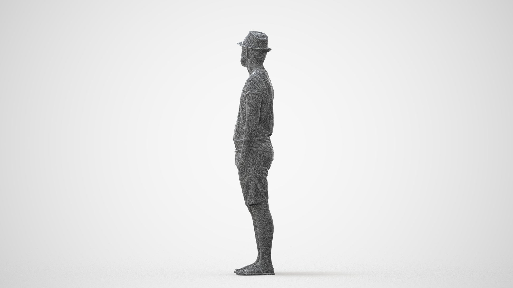 3D scanned man standing casual, photorealistic archviz people for Enscape and SketchUp, square thumbnail