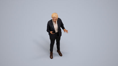 scanned 3D woman business, photogrammetry people for Enscape and V-Ray, back view render