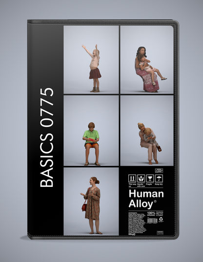 5 3D scanned people kids, photorealistic archviz pack for Enscape and SketchUp