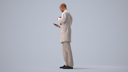 photogrammetry 3D man medical, realistic human model archviz FBX, three-quarter view render