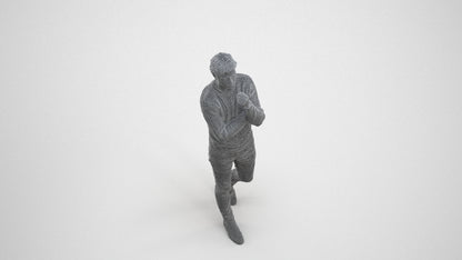 realistic 3D human man casual standing, archviz people FBX OBJ for Blender, wireframe three-quarter view
