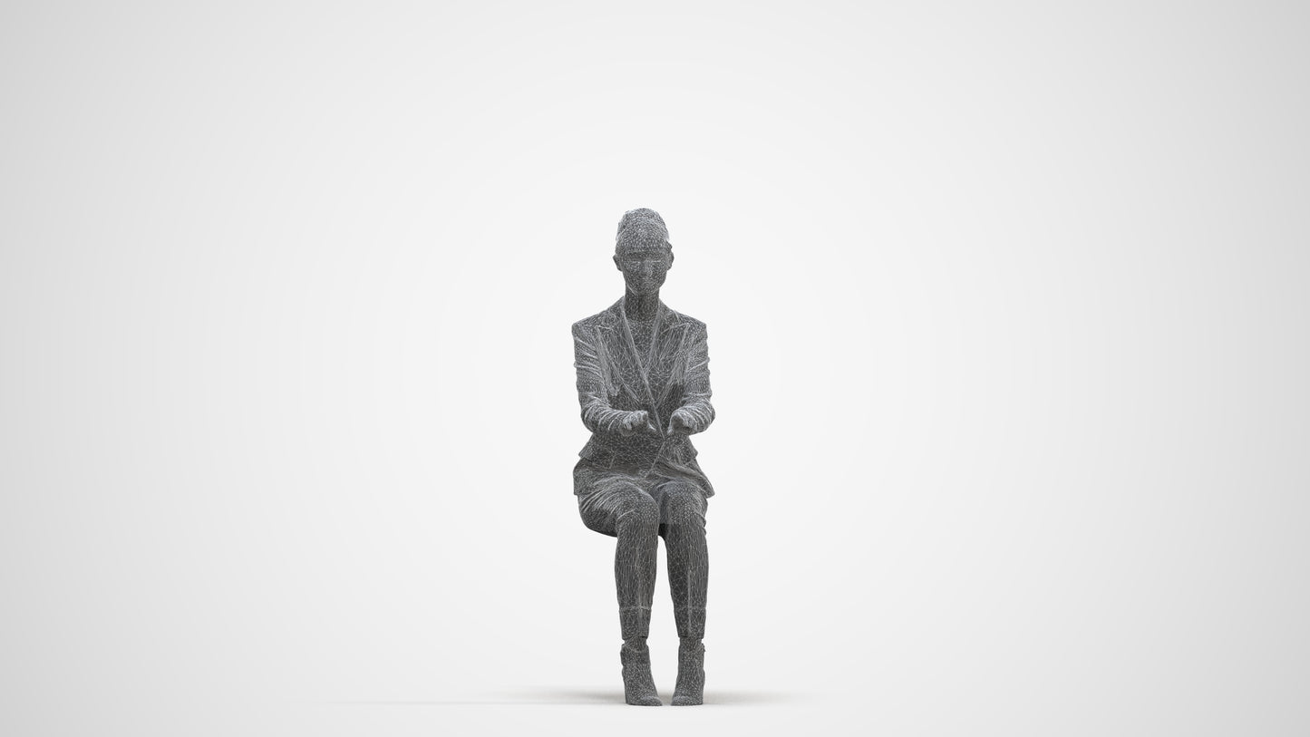 realistic 3D people woman business, render-ready for V-Ray and Corona, FBX OBJ, three-quarter front view render