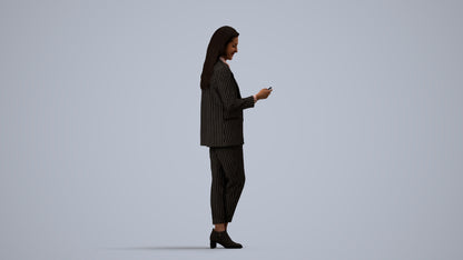 3D scanned woman business, photorealistic archviz people for Enscape and SketchUp, side view render