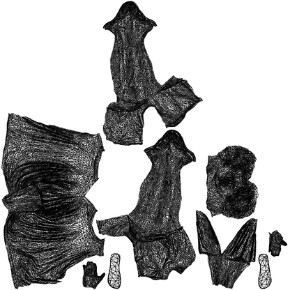 3D scanned man standing casual, photorealistic archviz people for Enscape and SketchUp, wireframe top-down view