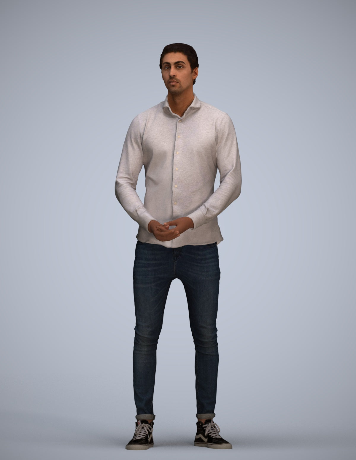 realistic 3D people man casual standing, render-ready for V-Ray and Corona, FBX OBJ