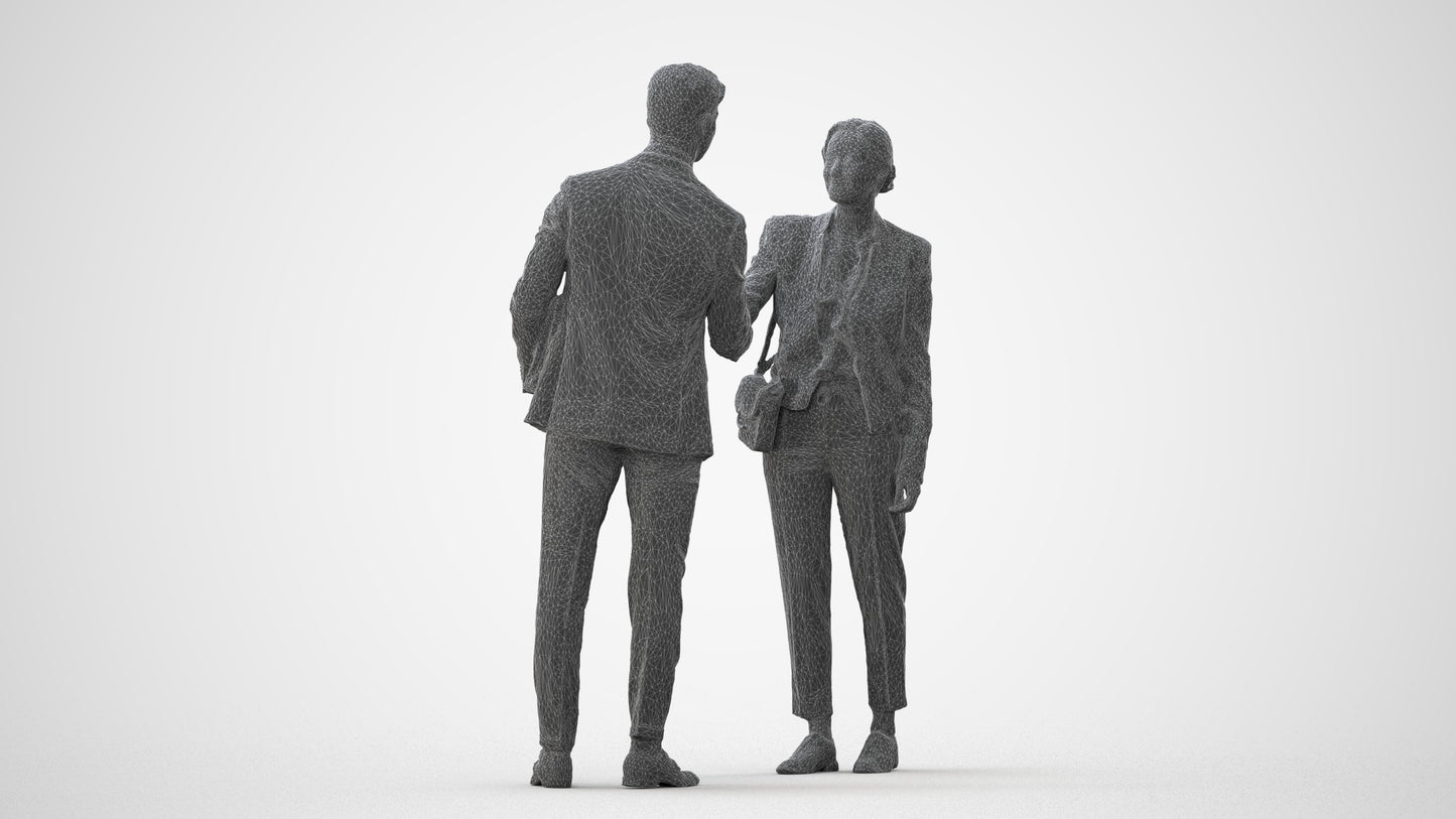 scanned 3D woman business, photogrammetry people for Enscape and V-Ray, square thumbnail