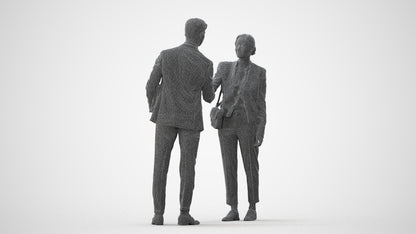 scanned 3D woman business, photogrammetry people for Enscape and V-Ray, square thumbnail