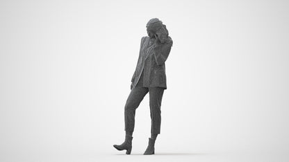 photogrammetry 3D woman business walking, realistic human model archviz FBX, square thumbnail