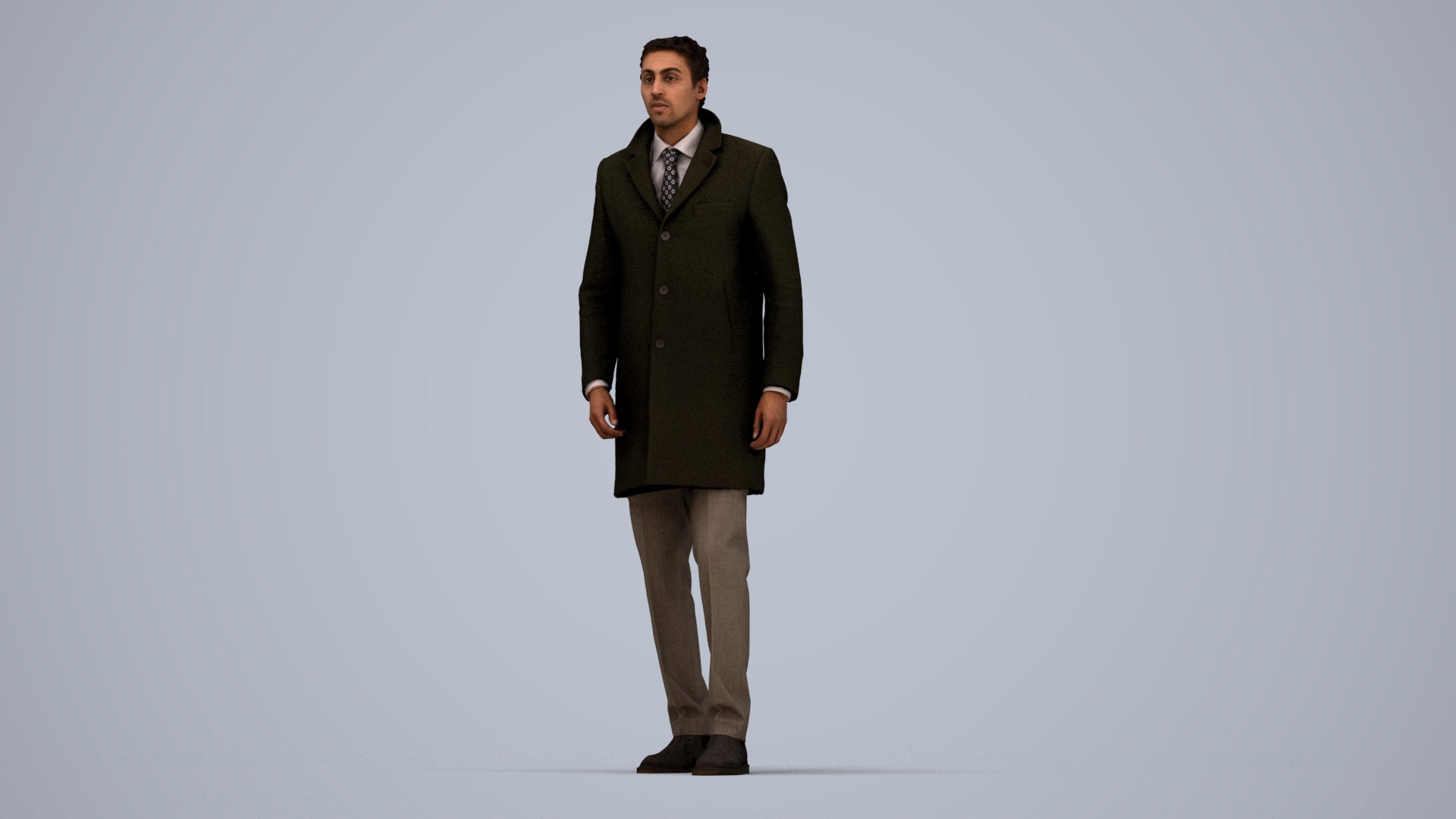 3D scanned man business, photorealistic archviz people for Enscape and SketchUp, top-down view render
