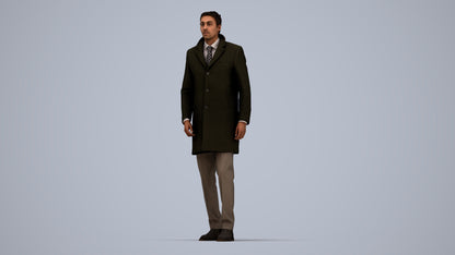 3D scanned man business, photorealistic archviz people for Enscape and SketchUp, top-down view render