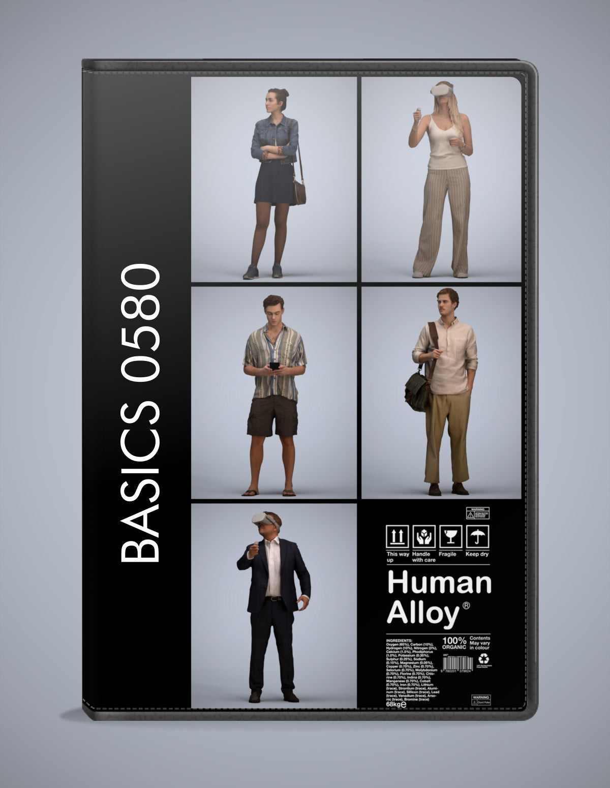 realistic 3D humans standing pack, 5 archviz people FBX OBJ for Blender