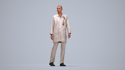 realistic 3D man medical, scanned archviz people for Blender and 3ds Max, top-down view render