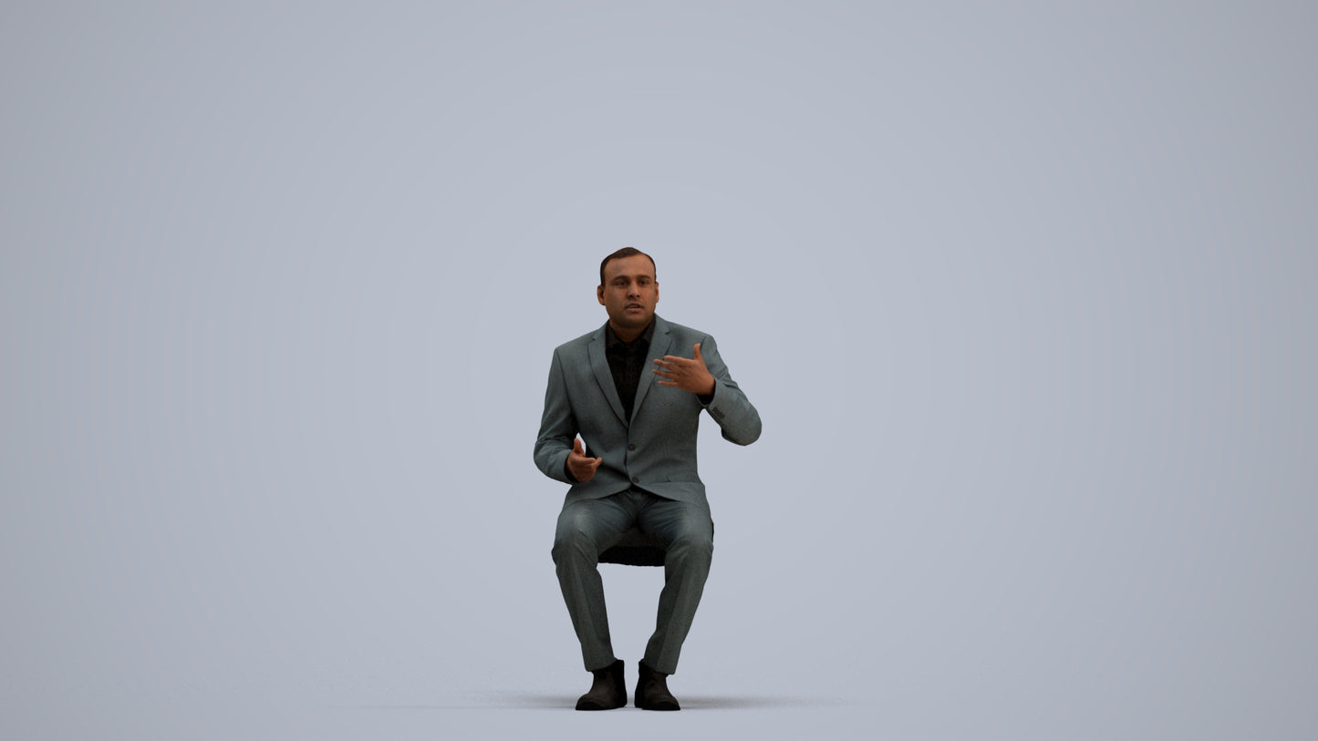 realistic 3D people man business, render-ready for V-Ray and Corona, FBX OBJ, standing pose render