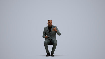 realistic 3D people man business, render-ready for V-Ray and Corona, FBX OBJ, standing pose render