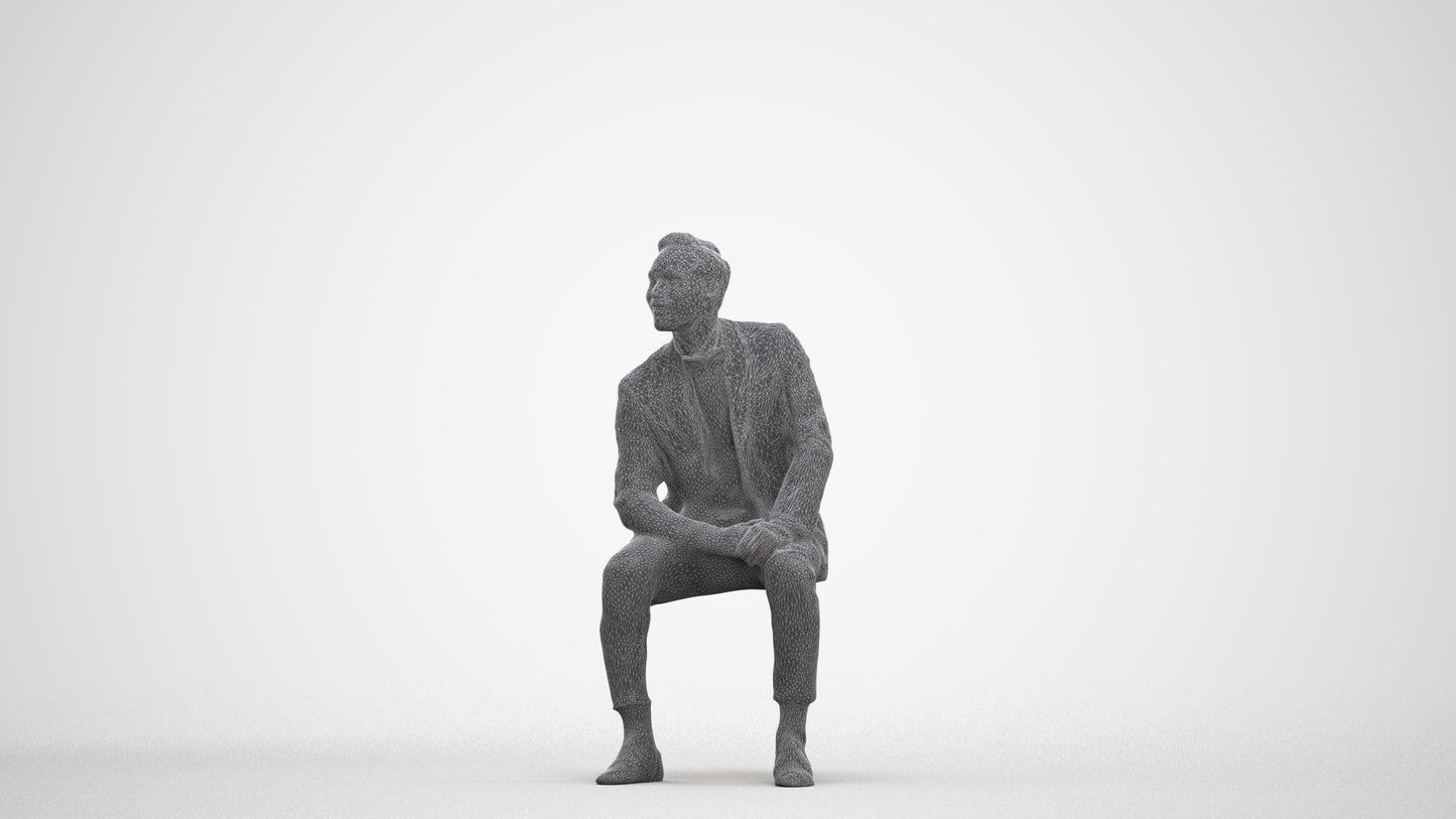photogrammetry 3D man formal formalaffairs, realistic human model archviz FBX, three-quarter front view render