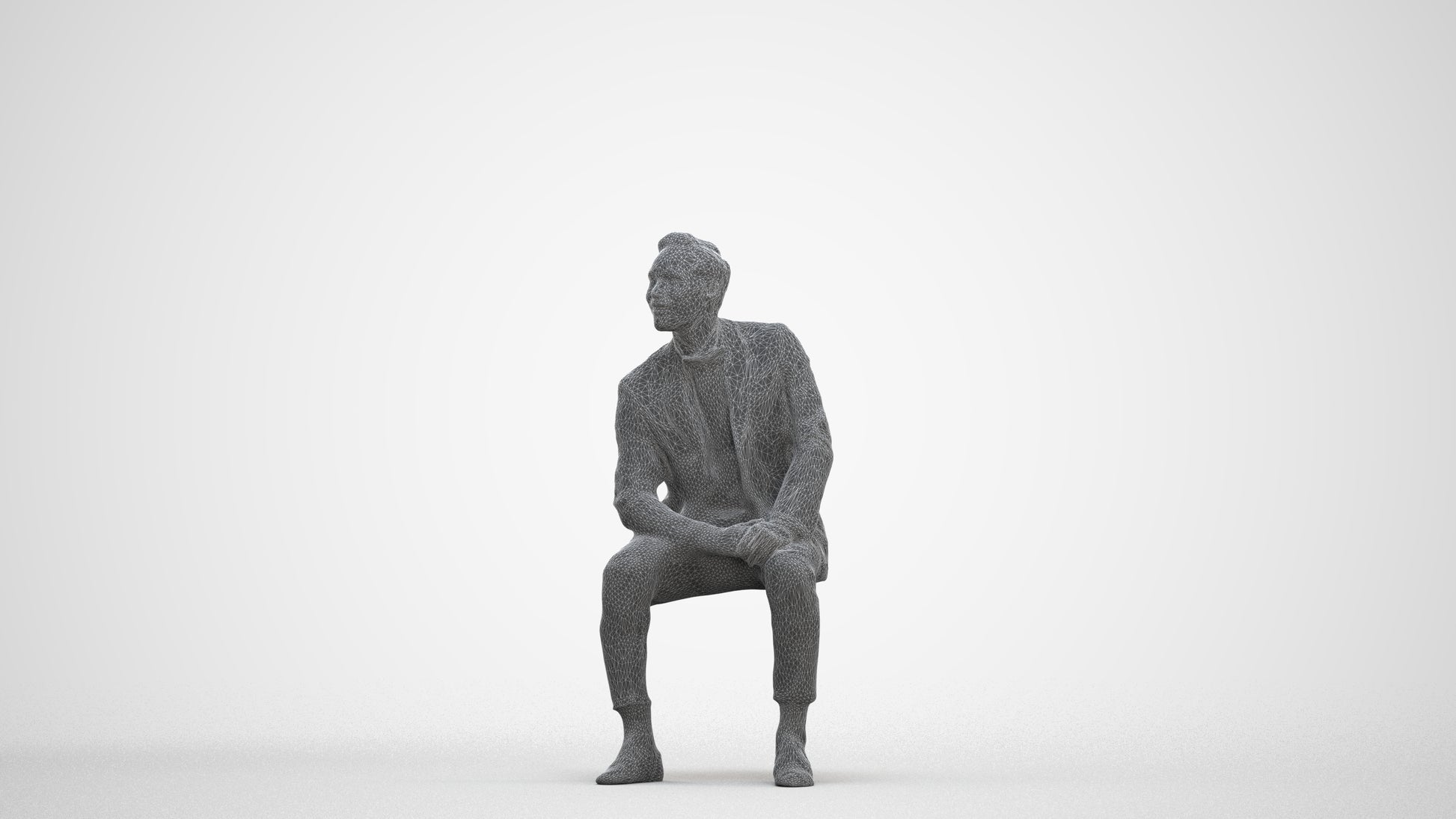 photogrammetry 3D man formal formalaffairs, realistic human model archviz FBX, three-quarter front view render