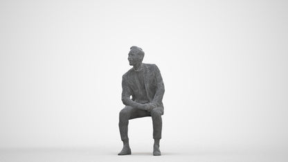 photogrammetry 3D man formal formalaffairs, realistic human model archviz FBX, three-quarter front view render