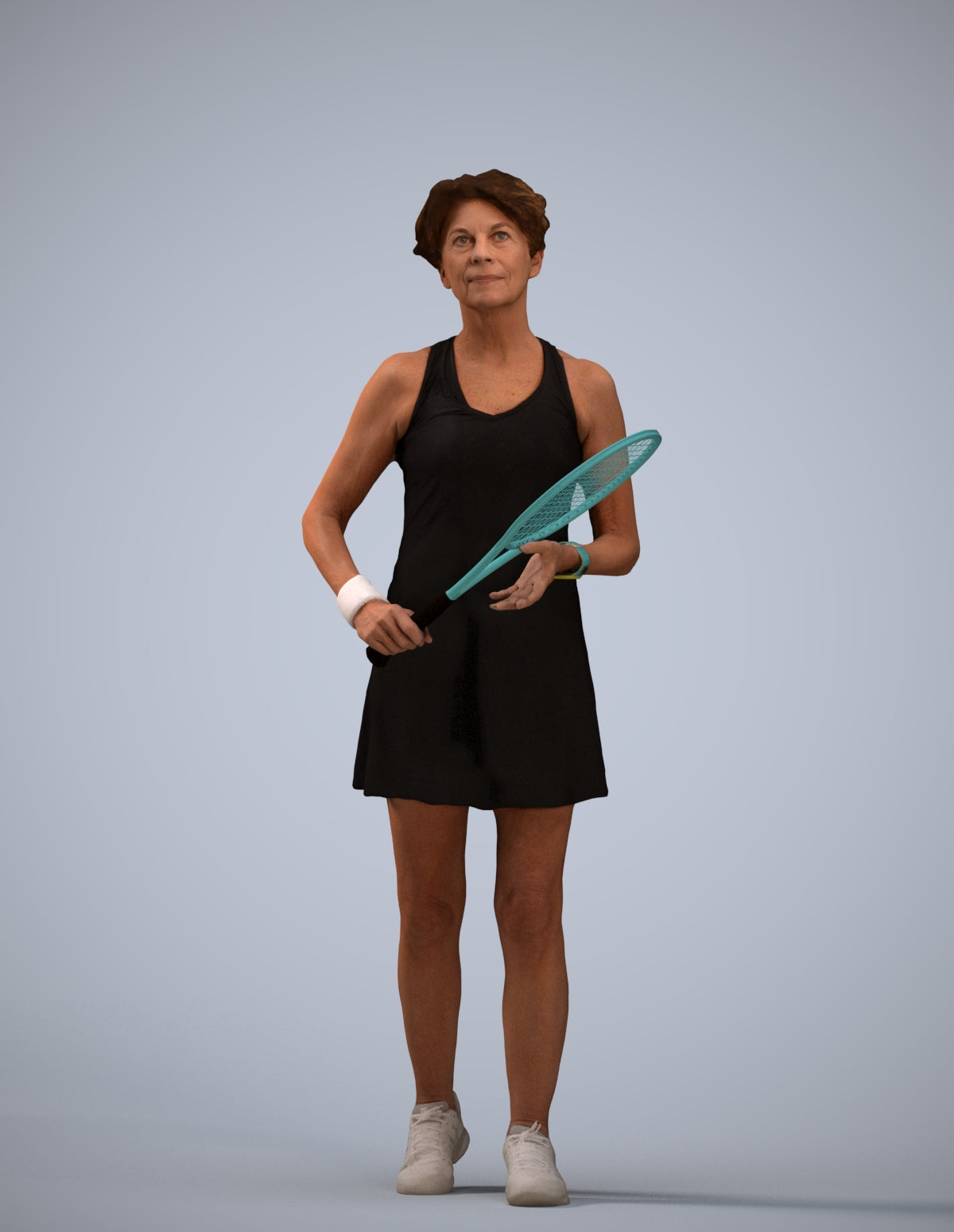 3D human model woman sport, photogrammetry scanned person for archviz