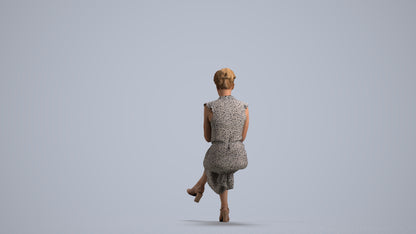 realistic 3D people woman casual sitting, render-ready for V-Ray and Corona, FBX OBJ, front view render