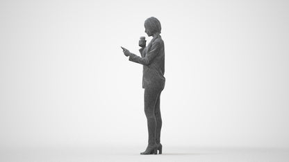 3D people model woman business standing, scanned human for 3ds Max rendering, square thumbnail