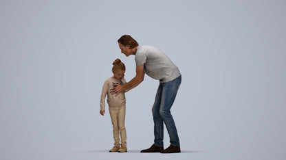 realistic 3D people girl casual kids, render-ready for V-Ray and Corona, FBX OBJ, standing pose render