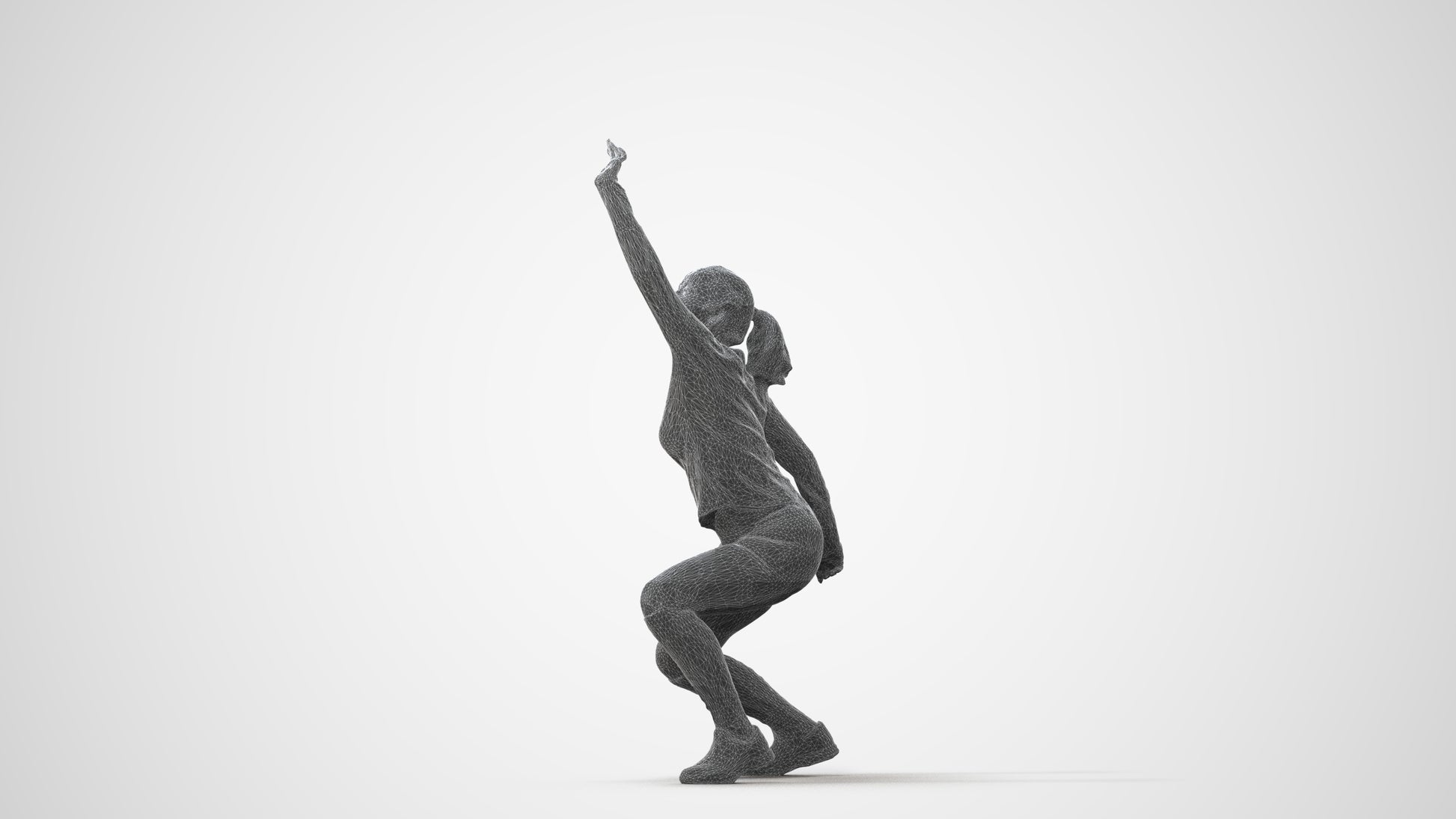 photogrammetry 3D woman sport, realistic human model archviz FBX, square thumbnail