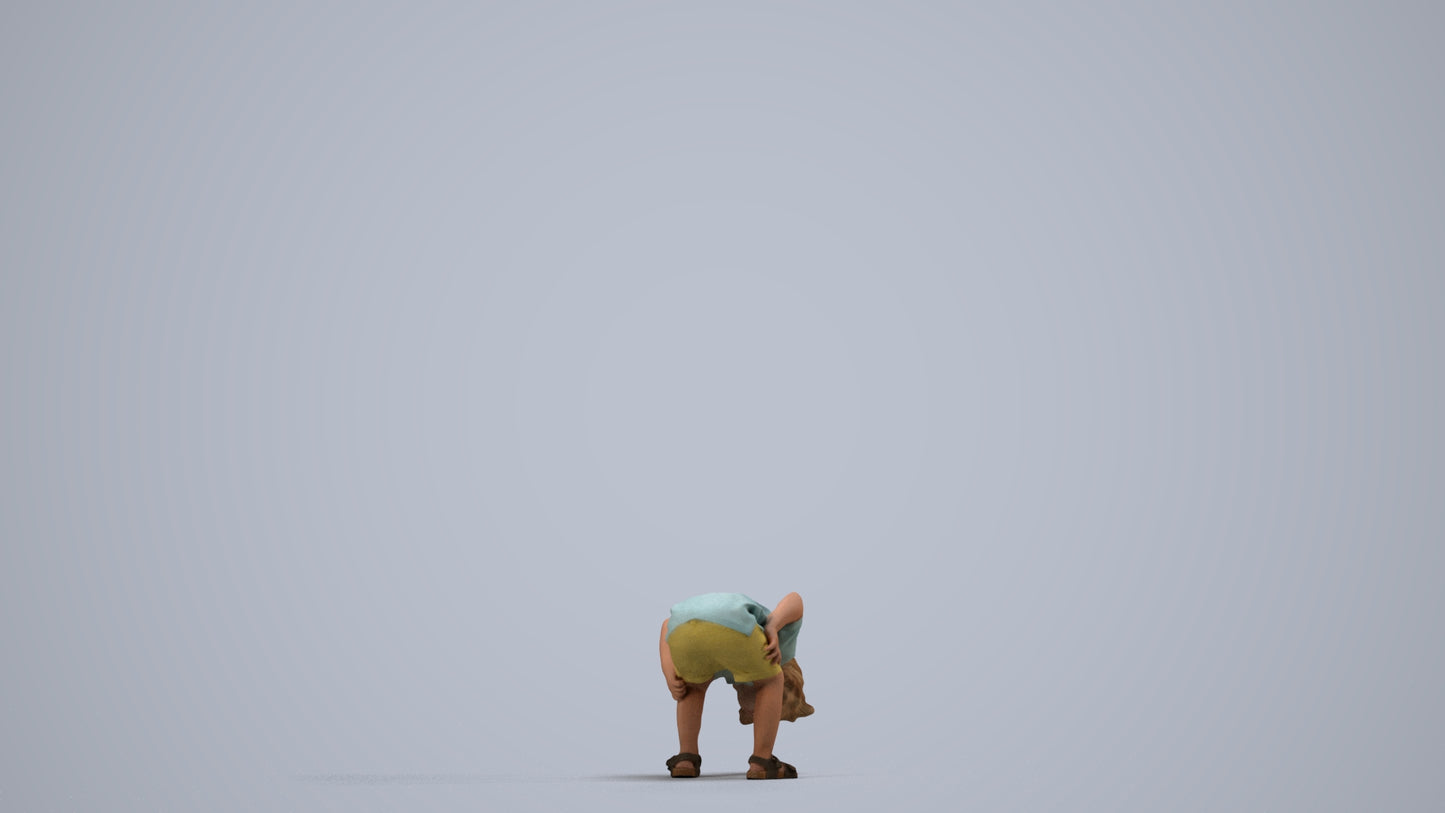 photogrammetry 3D boy casual kids, realistic human model archviz FBX, side view render