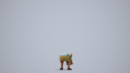photogrammetry 3D boy casual kids, realistic human model archviz FBX, side view render