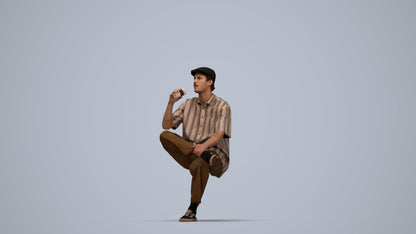 realistic 3D people man casual sitting, render-ready for V-Ray and Corona, FBX OBJ, top-down view render