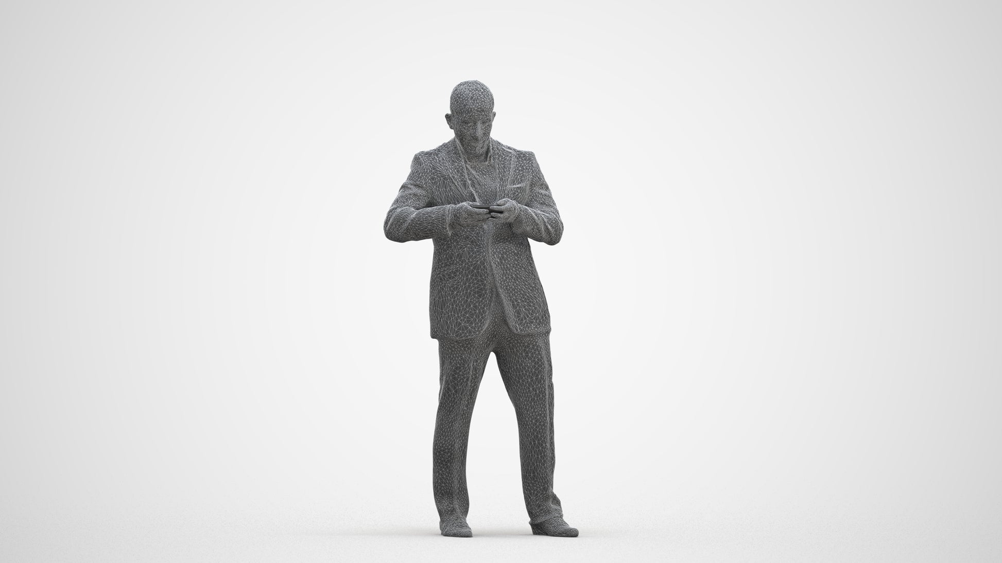 realistic 3D people man business, render-ready for V-Ray and Corona, FBX OBJ, three-quarter front view render